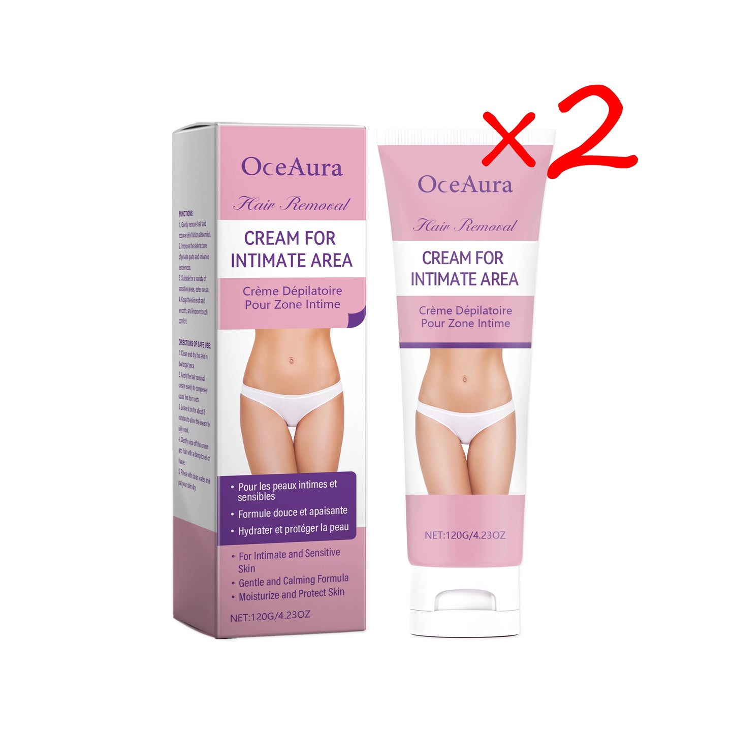 OceAura Sensitive Skin Hair Removal Cream | Bikini & Body