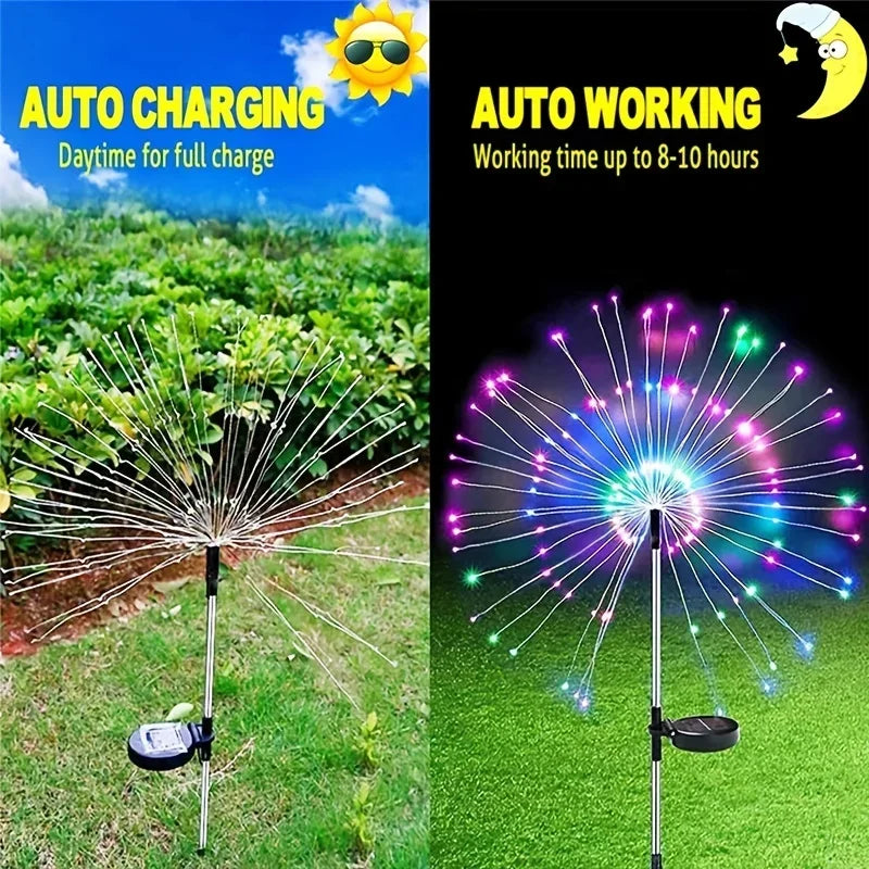 Solar Fireworks Lights Outdoor – Garden, Patio & Party Décor