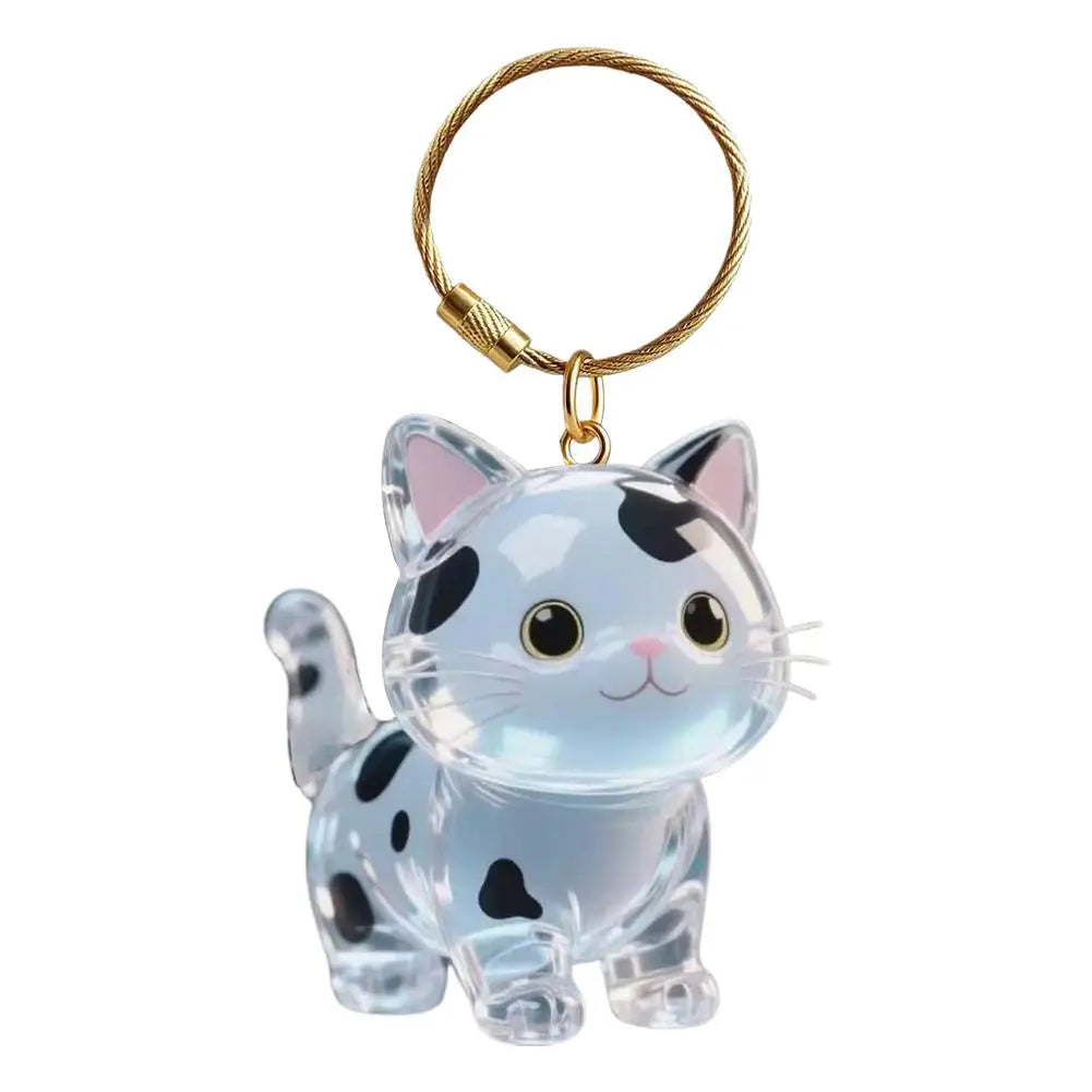 Creative Cat Hair storage box Bag Hanging Ornament Keychain Decoration Gift Cute Cat Hair Creative Transparent Hanging Peaceful Pleasures Health and Wellness B