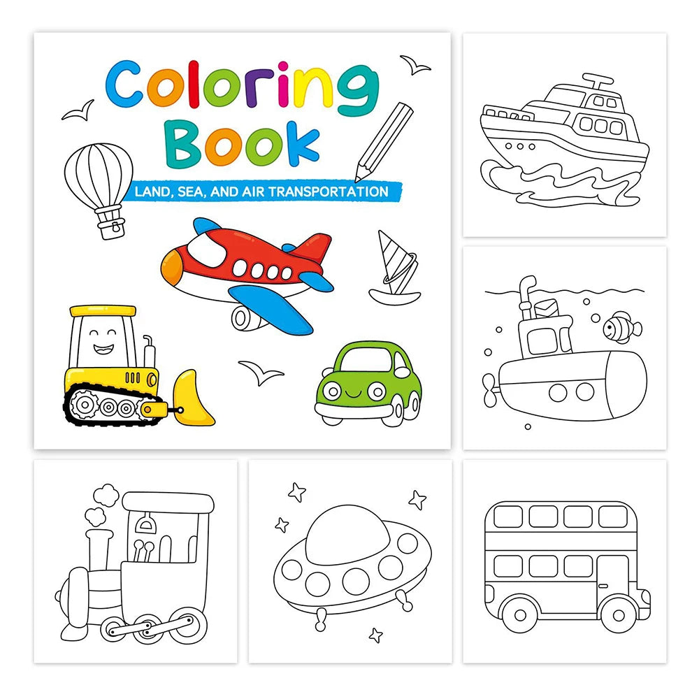 50 Sheets Mini Coloring Book Cartoon Convenient Graffiti