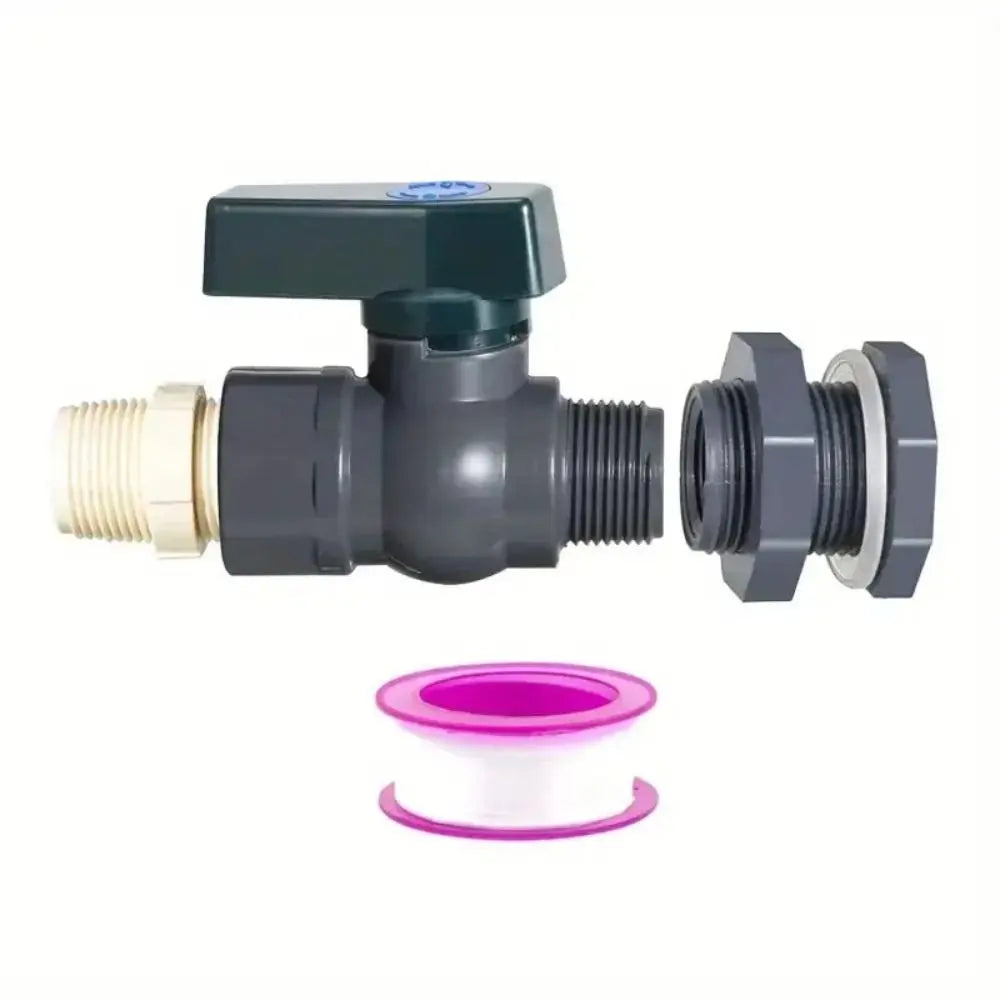 Universal PVC Rain Barrel Diverter Kit 3/4 Inch With Inner Connection Water Barrel Spigot Kit Rain Barrel Valve Peaceful Pleasures Health and Wellness Brown