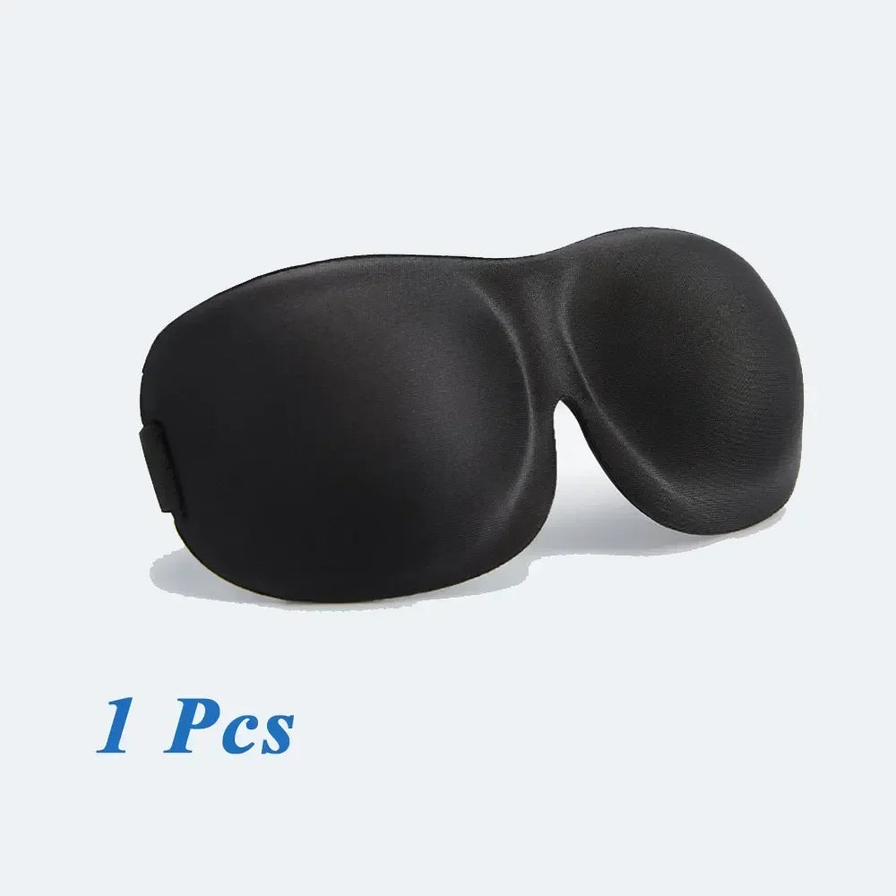 3D Sleeping Mask Block Out Light Soft Padded Sleep Mask Eye Slaapmasker Shade Memory Foam Block Night Mask Blindfold for Sleep Peaceful Pleasures Health and Wellness black