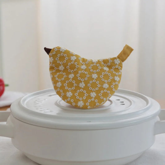 Embroidered Bird Pot Lid Handle Cover – Heat-Resistant Non-Slip Lid Handle Cover Oasis Select Yellow