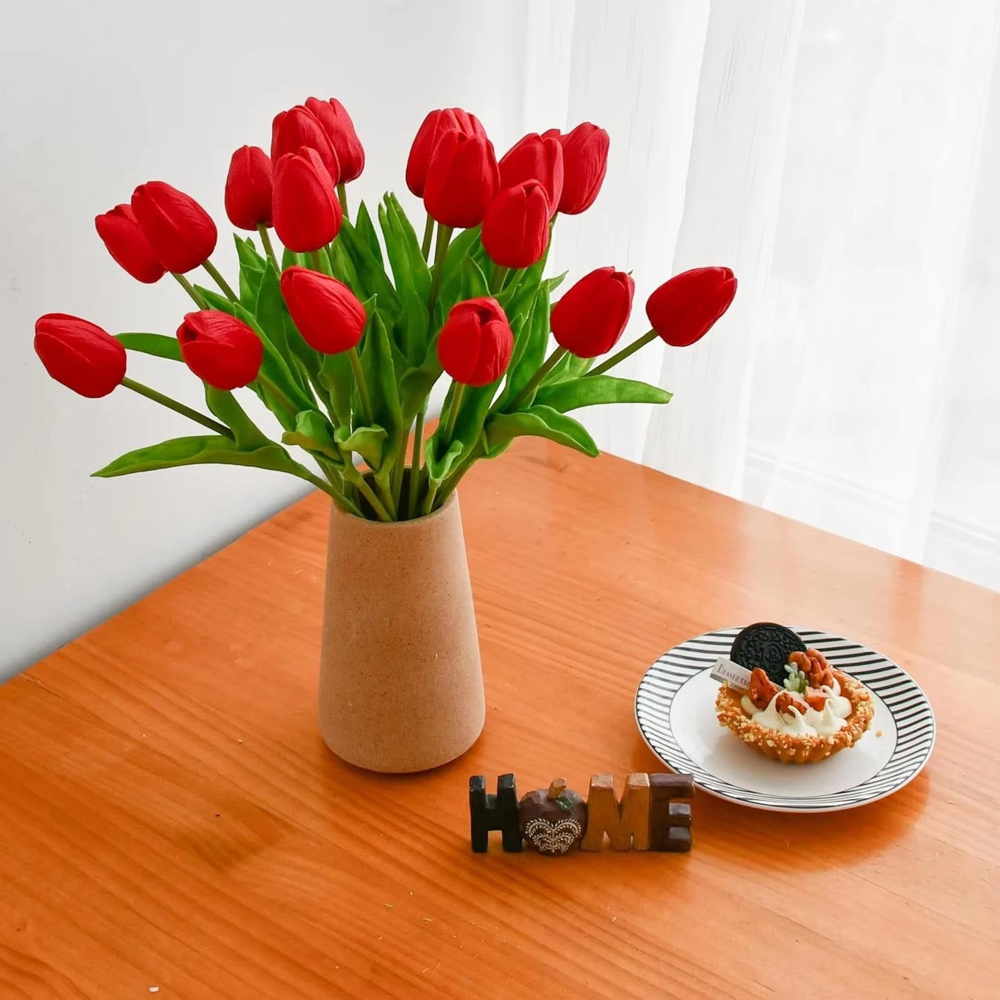 Artificial Tulip Flowers 10/20pcs – Realistic Latex Bouquet Decor