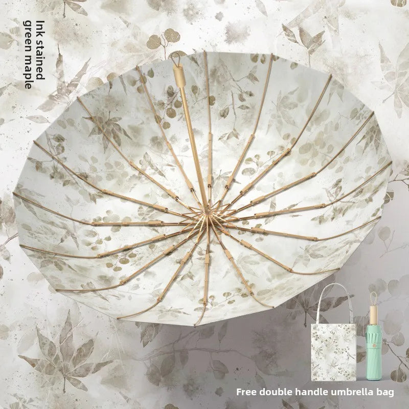 1pc Fresh Style Dual-use Sun Umbrella Anti-UV Sunscreen Rainproof Portable Sunshade Parasol Peaceful Pleasures Health and Wellness