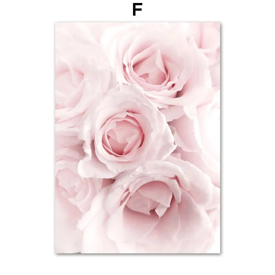 Nordic Pink Flower Canvas Wall Art Sakura Rose Tulip Floral Landscape Aesthetic Poster for Bedroom Living Room Home Decor Peaceful Pleasures Health and Wellness 6 40x60cm Unframed
