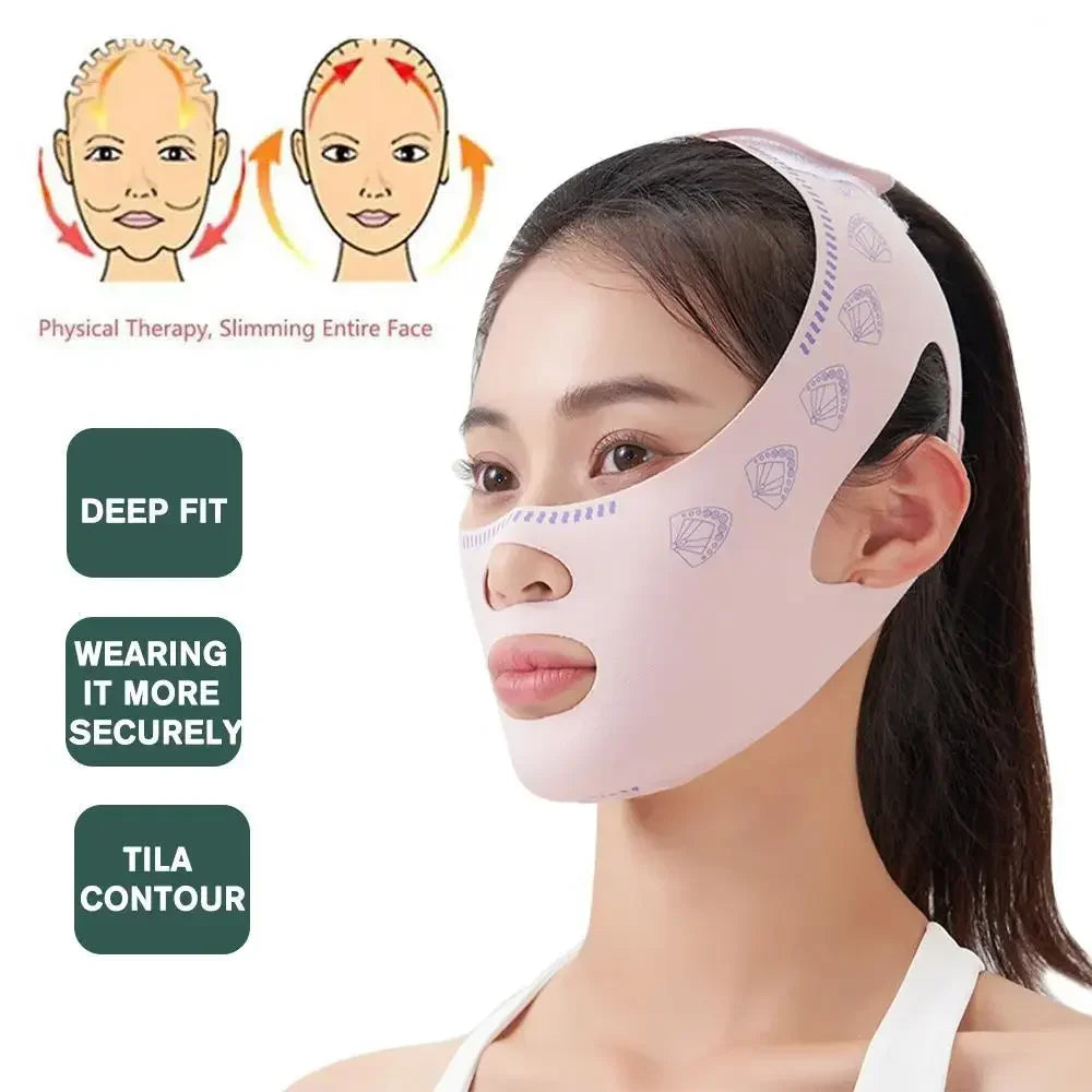 V Line Lifting Mask Face Slimming Bandage Chin Cheek Shaper Anti Wrinkle Sleeping Strap Face Lifting Anti Wrinkle Strap Band Peaceful Pleasures Health and Wellness