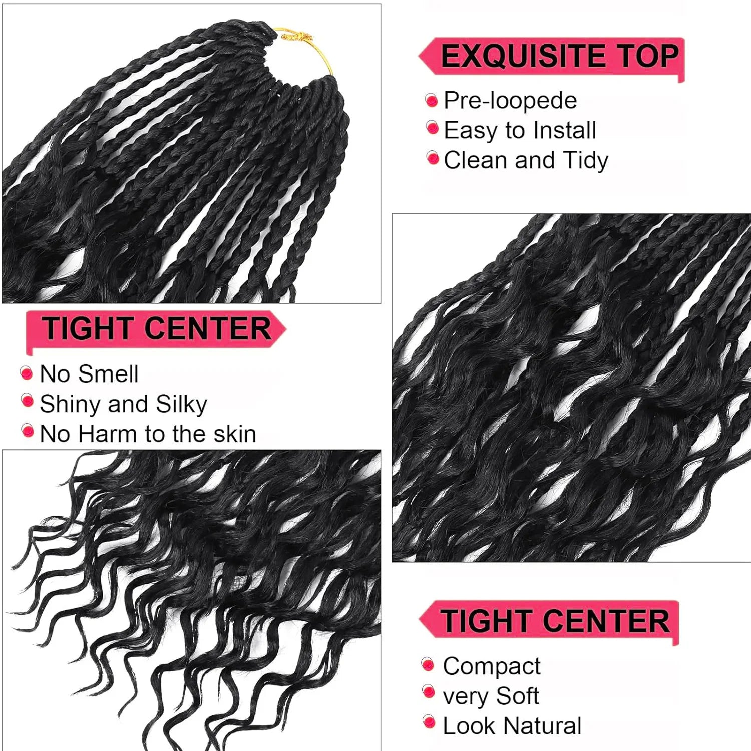 10-inch, 1-pack, 13 strands synthetic Bohemian curly hair is suitable for wedding and travel purposes. Peaceful Pleasures Health and Wellness