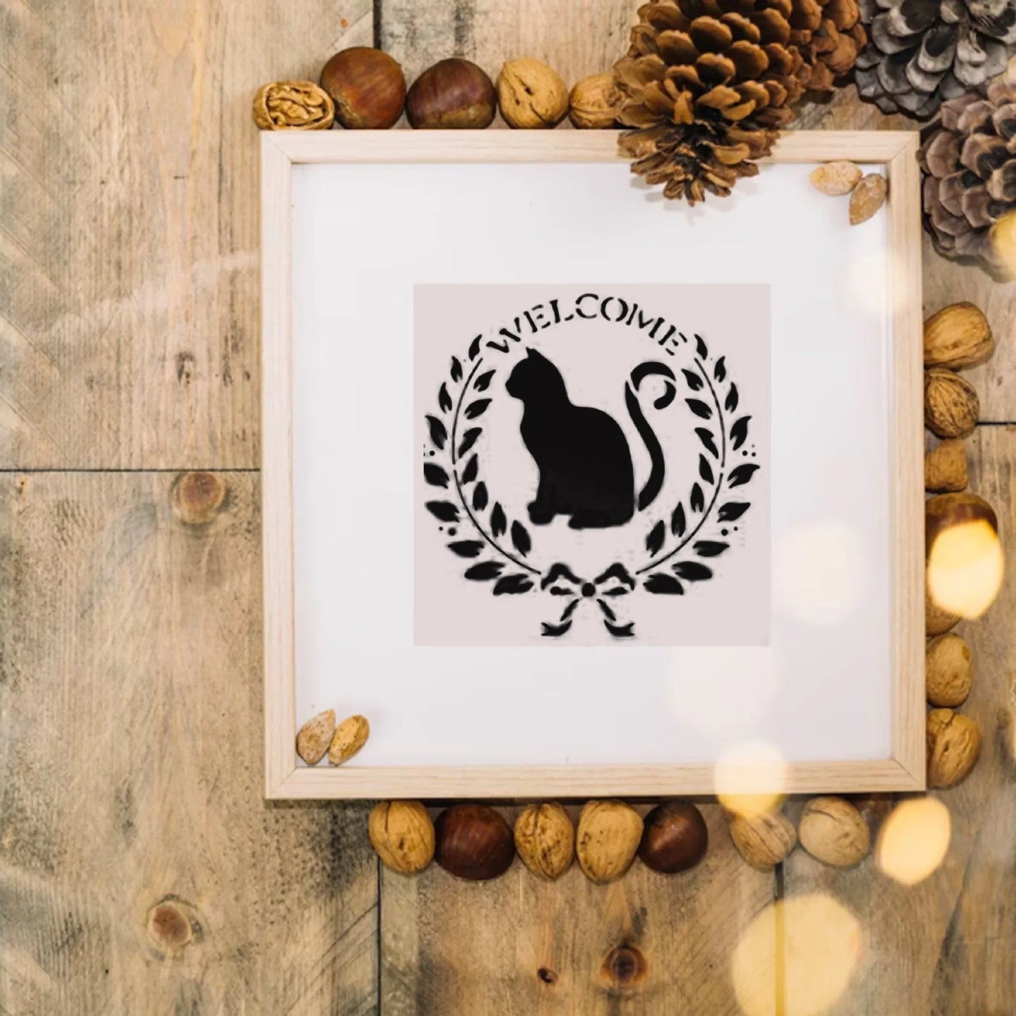 Bview Art Cat-themed DIY Painting 16 PET Stencils Reusable Template