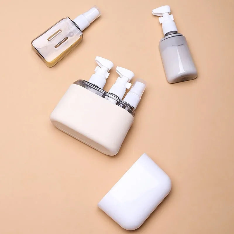 3PCS SET 50ml&100ml Travel Bottle Set Shampoo Shower Gel Hand Soap Cosmetic Moisture Body Empty Bottle Travel Kit Accessories Peaceful Pleasures Health and Wellness 2 random colors