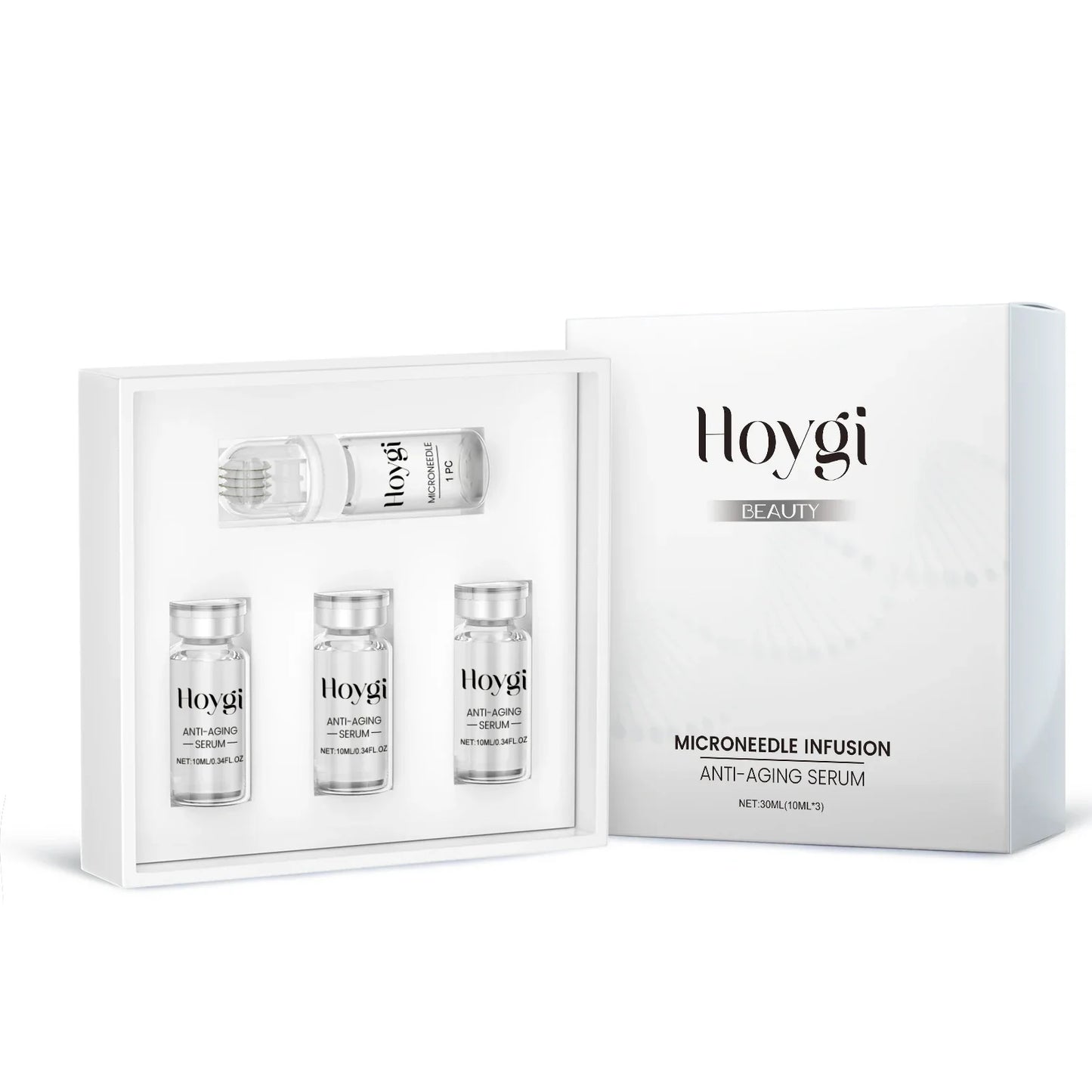 Hoygi Hyaluronic Acid Microneedle Roller Serum Set – Anti-Aging