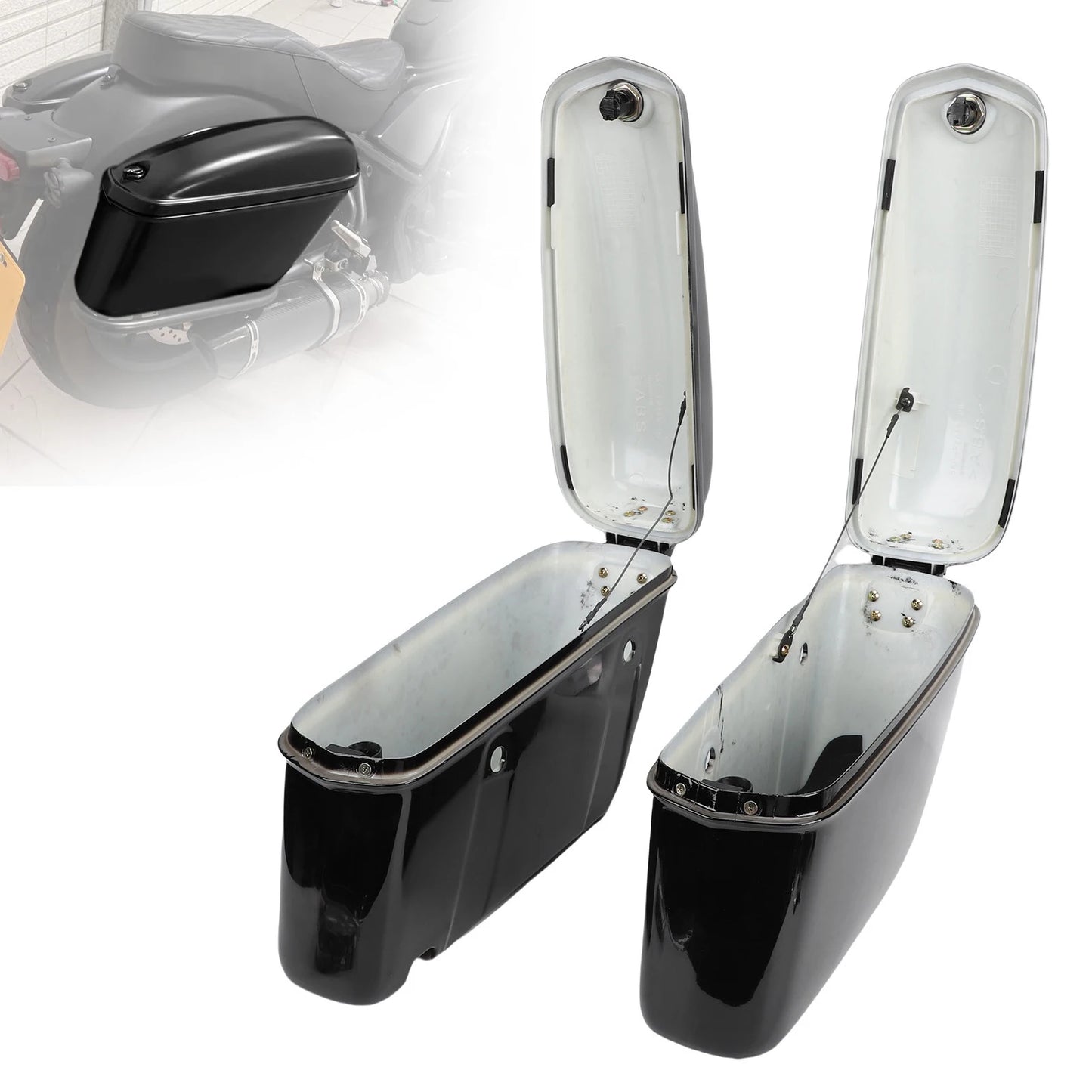 Motorcycle Hard Saddle Bags 22L Locking Side Boxes for Suzuki