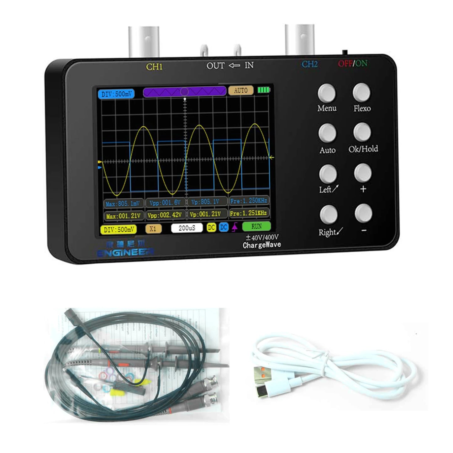 Digital Oscilloscope Dual-channel 50M Sampling Rate 10M Analogue