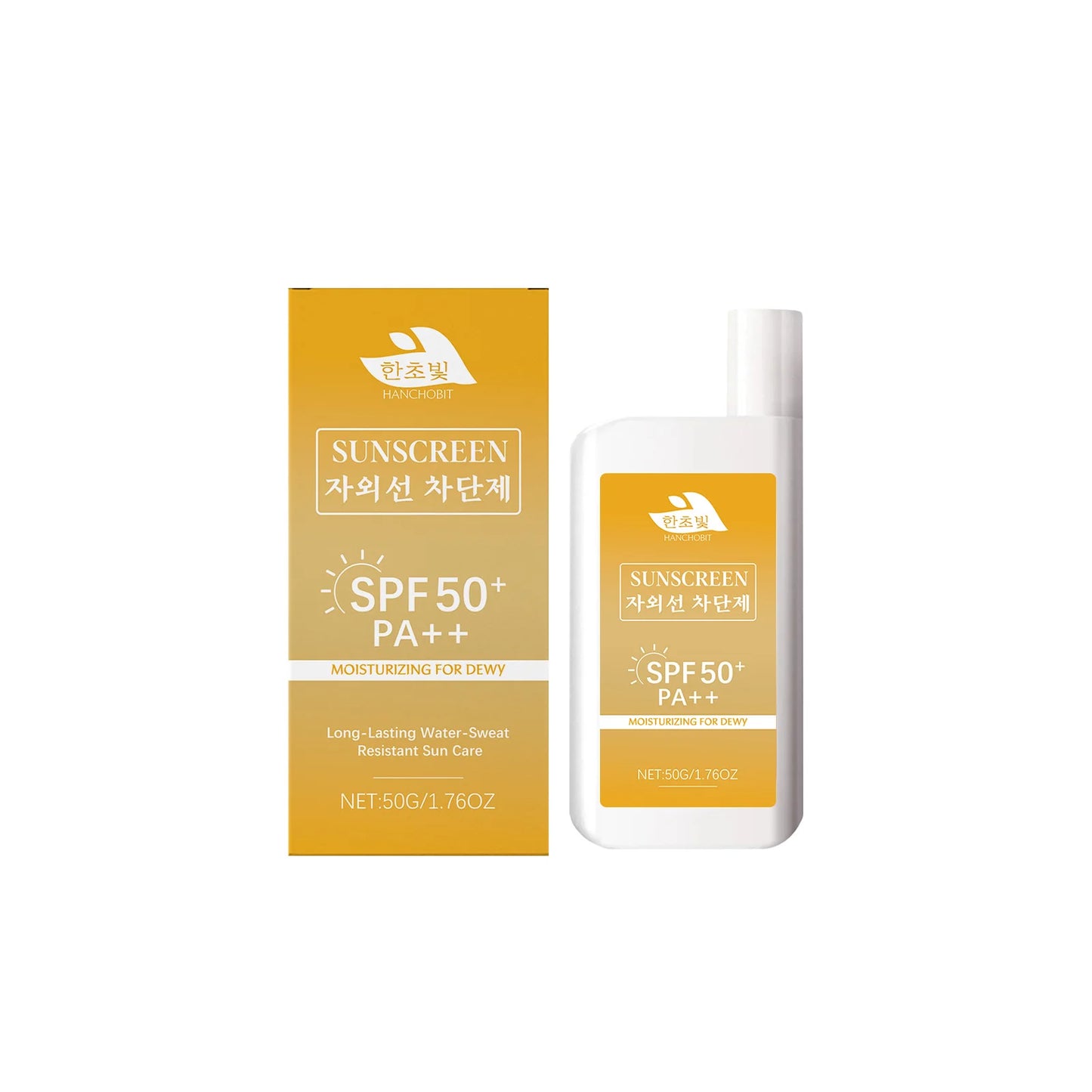 Lightweight Hydrating Sunscreen SPF 50++ Long Lasting UV Protection Fast Absorb No Sticky Oil Control Refreshing Sunblock Lotion Peaceful Pleasures Health and Wellness 50g x1 boxed