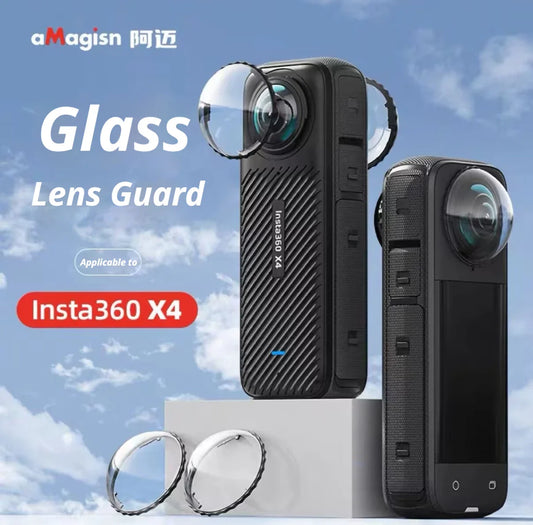 Tempered Glass Lens Guards for Insta360 X4 – 2-Pack Camera Lens Protector Oasis Select