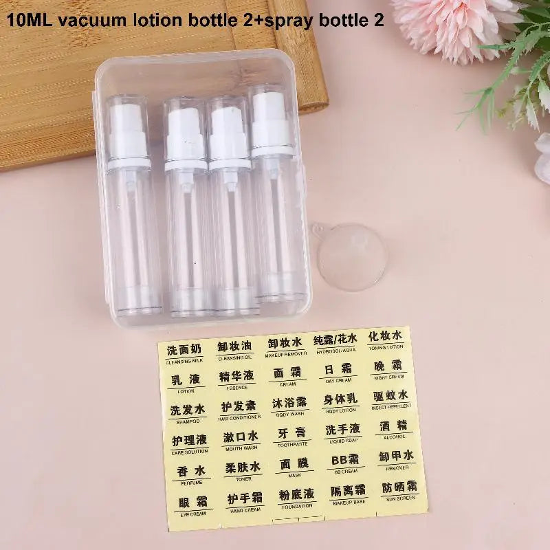 Airless Pump Bottle Set 5ml 10ml 15ml – Refillable Travel Containers