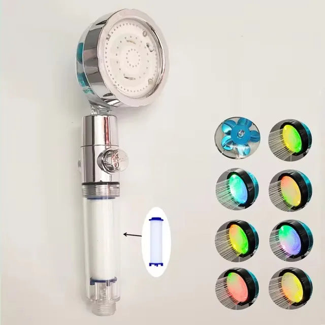 LED Color-Changing Anion Handheld Shower Head | Rainfall SPA