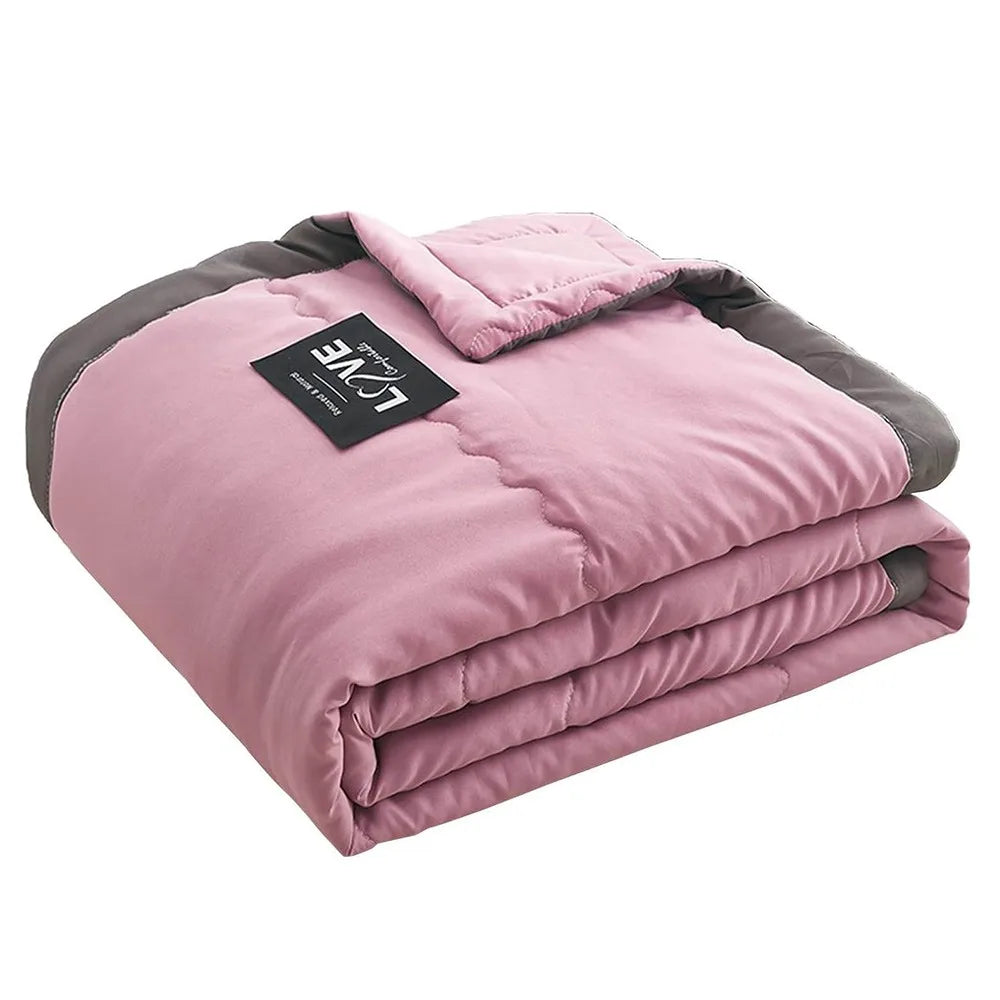 New Double Sided Cooling Blanket Skin-Friendly Breathable Conditioning Quilt Cold Effect Spring Summer Cooler Quilt Peaceful Pleasures Health and Wellness Pink--140x200cm
