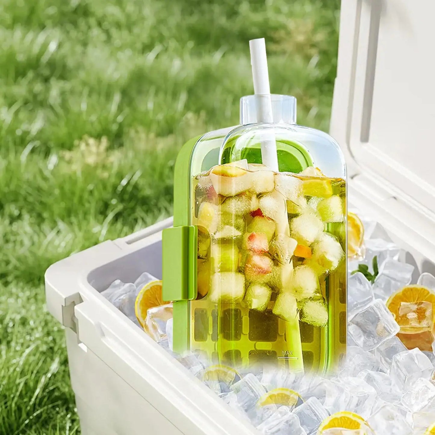 2-in-1 Ice Mold Bottle Easy Release Ice Maker Portable Drink Making Tool for Home Party Camping Bar Wine Juice Beverage Peaceful Pleasures Health and Wellness