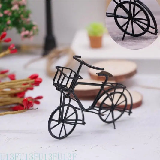1:12 Miniature Metal Bicycle Dollhouse Accessory – Black Bike Dollhouse Accessory Peaceful Pleasures Health and Wellness China Mainland