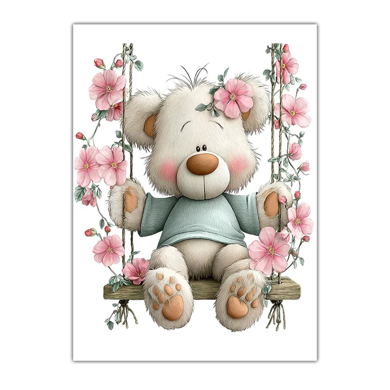 Teddy Bear Nursery Canvas Wall Art | Kids Bedroom Poster Kids Canvas Wall Art Peaceful Pleasures Health and Wellness 01 50x70cm NoFrame China Mainland