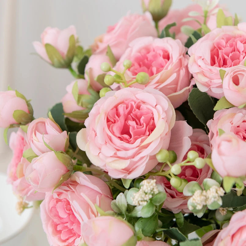 Silk Peony Bouquets 2/4PCS – Artificial Flowers Wedding & Home
