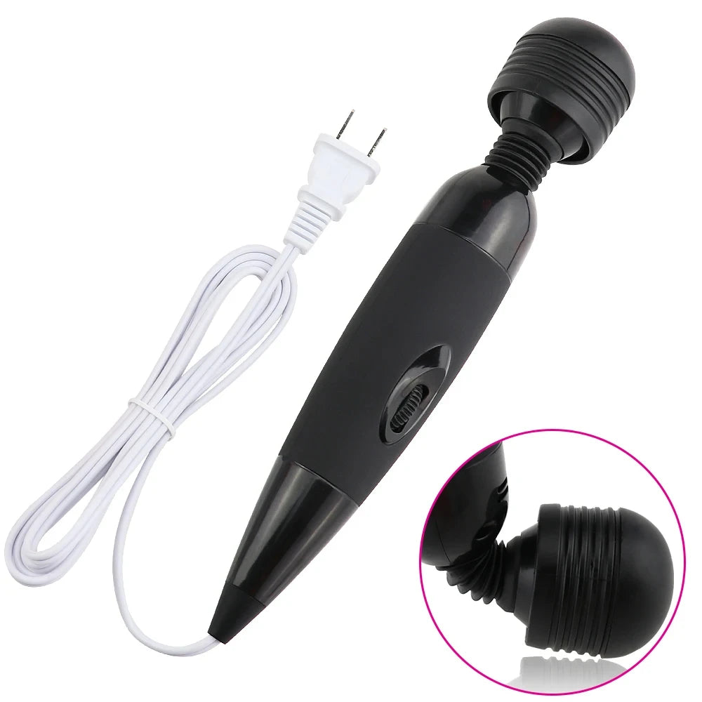 Wired Vibrating Massager for Women, Dual G-Spot & Clitoral Stimulation, Waterproof Body Massage Toy Peaceful Pleasures Health and Wellness black