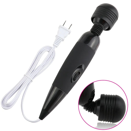 Wired Vibrating Massager for Women, Dual G-Spot & Clitoral Stimulation, Waterproof Body Massage Toy Peaceful Pleasures Health and Wellness black