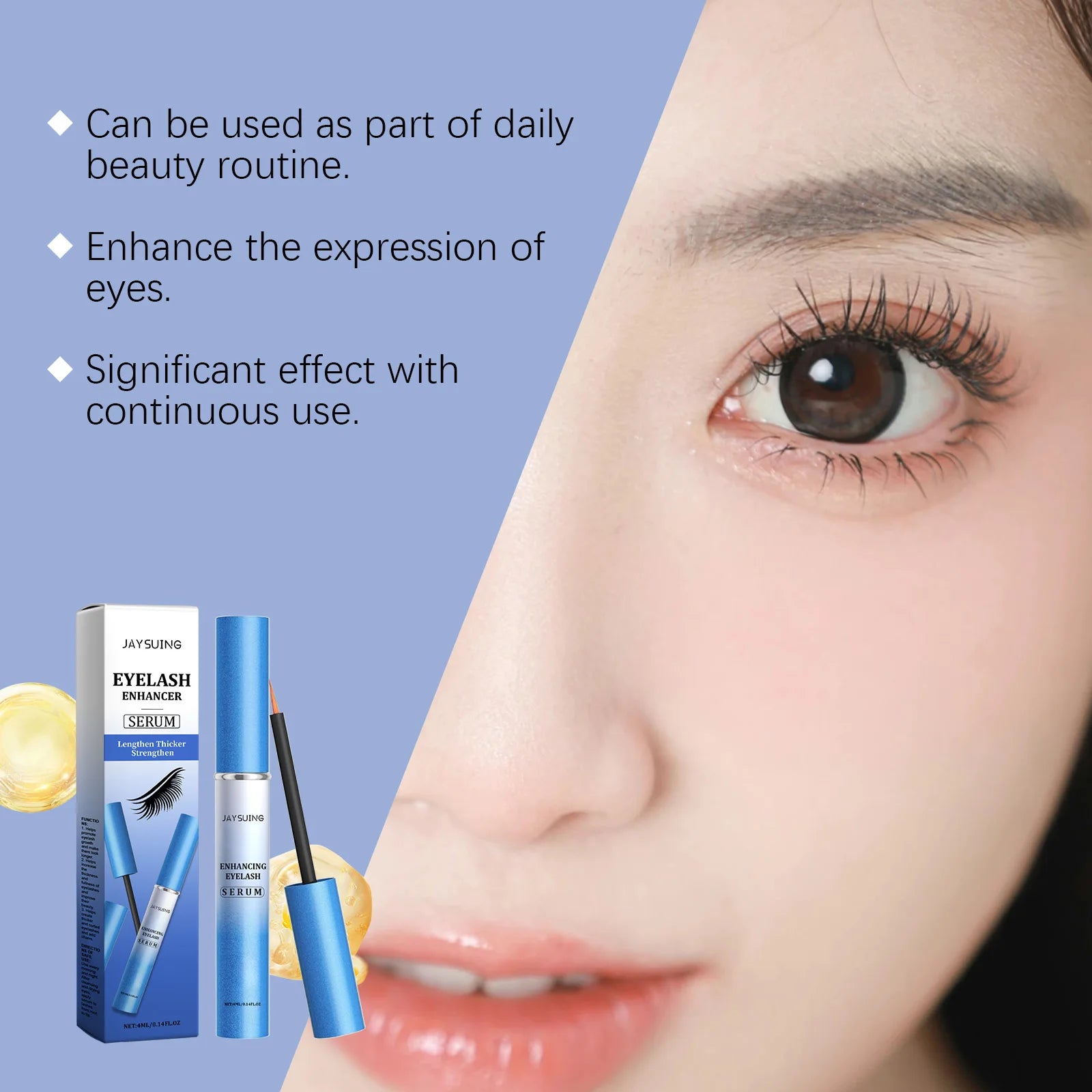 Fast Eyelash Growth Serum Natural Nourish Lengthen Thicken Curl Eyelash Enlarge Charming Eyes Vitamin E Eye Care Lashes Essence Peaceful Pleasures Health and Wellness