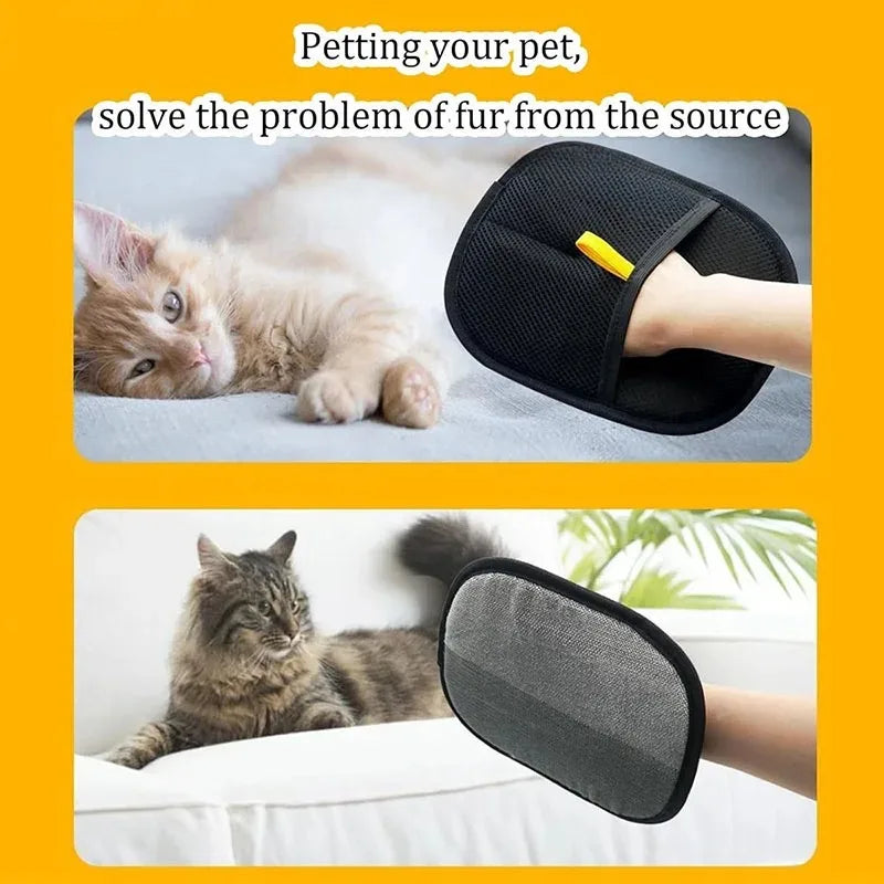 Pet Hair Removal Tools Reusable Gloves Pet Double Sided Beauty Gloves Carpet Removal Pet Fur Hair Pet Supplies Sofa Carpet Home Peaceful Pleasures Health and Wellness