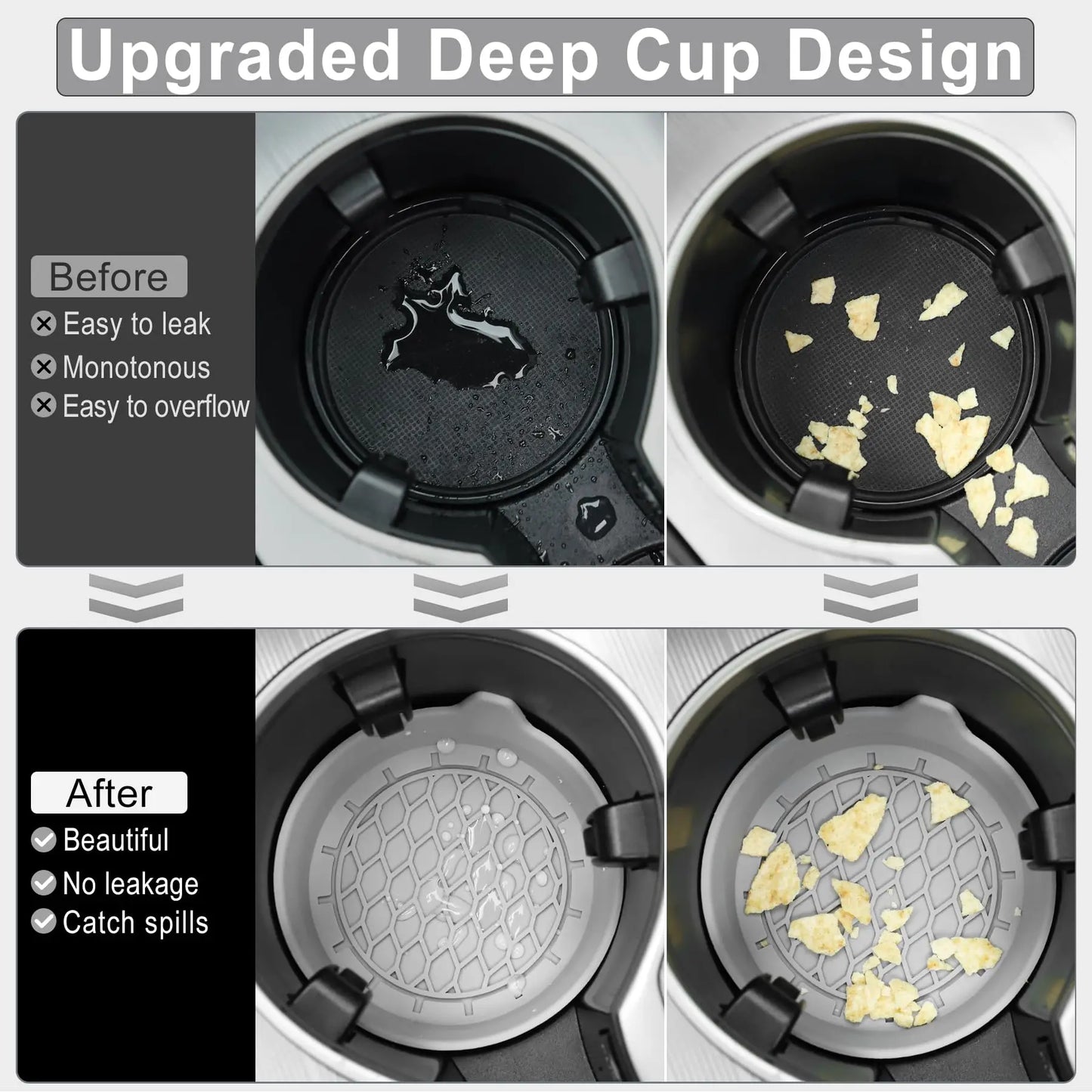 8cm Silicone Car Cup Holder Coaster – Anti-Slip Waterproof