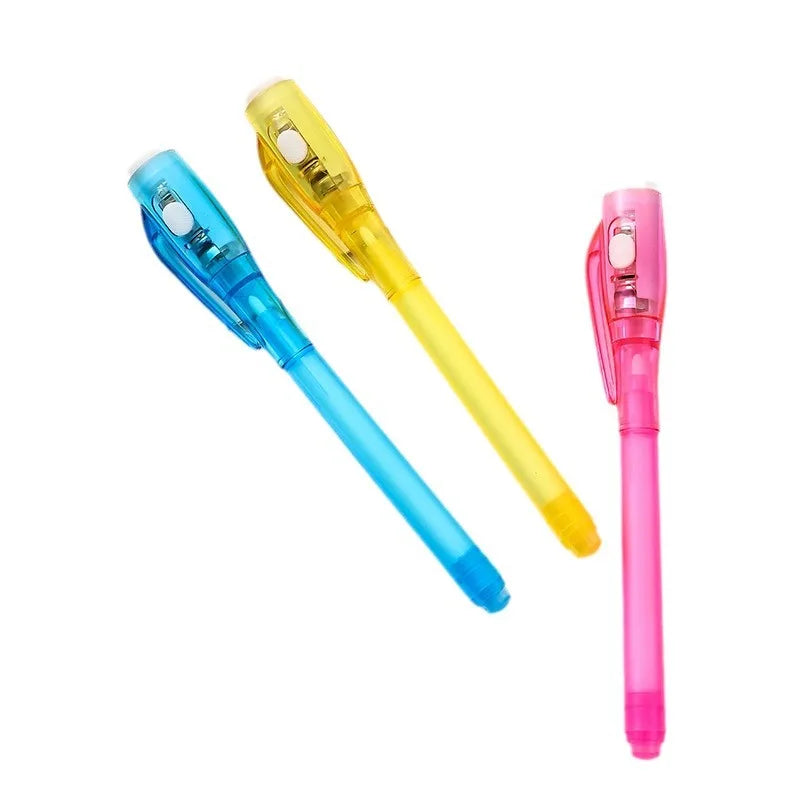 14pcs Luminous Light Pen Magic Purple 2 in 1 UV Black Light Combo Drawing Invisible Ink Pen Learning Education Toys for Child Peaceful Pleasures Health and Wellness 3pcs mix color