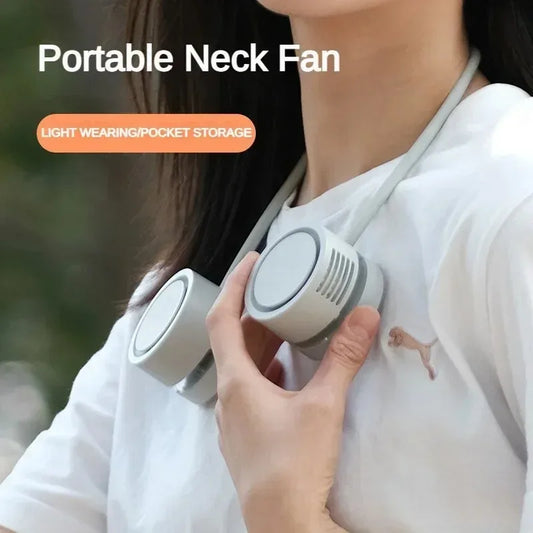 360° Bendable Hands-Free Bladeless Neck Fan 3-Speed Rechargeable Cooling Fan for Office Workout Gym Yoga Travel Peaceful Pleasures Health and Wellness