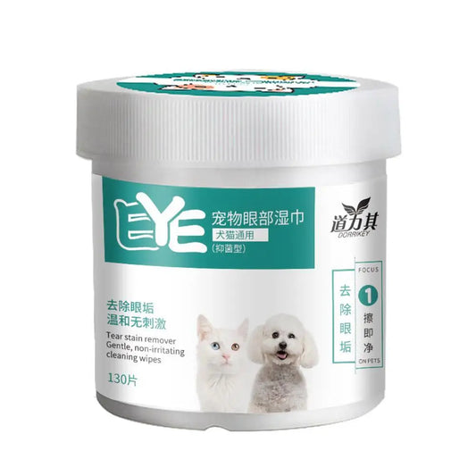 Pet Eye Wipes Dogs & Cats – 130ct Tear Stain Remover Wipes Pet Eye Wipes Peaceful Pleasures Health and Wellness Default Title