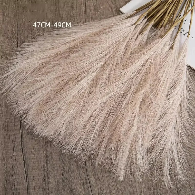 10-Pack Faux Pampas Grass Stems | Boho Farmhouse Vase Décor
