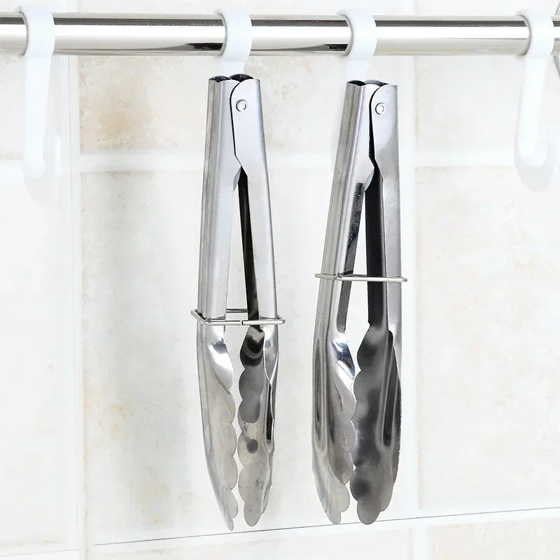 Long Handle Stainless Steel BBQ Tongs | Kitchen Grill Clip