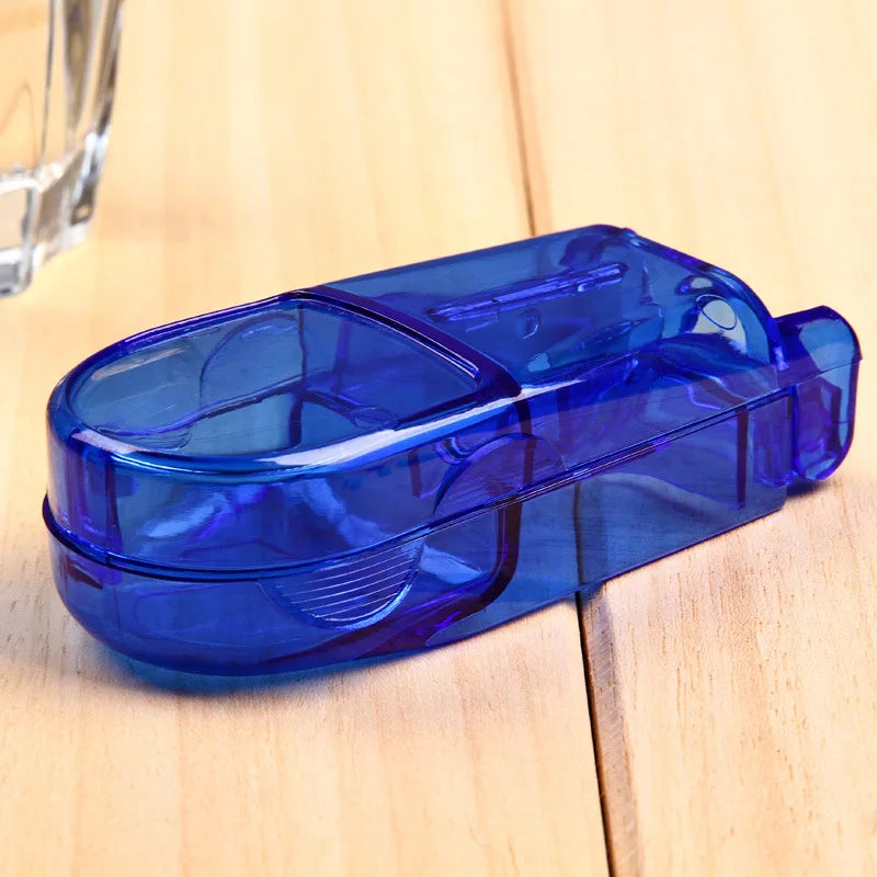 2-in-1 Portable Pill Cutter & Dustproof Storage Box Organizer