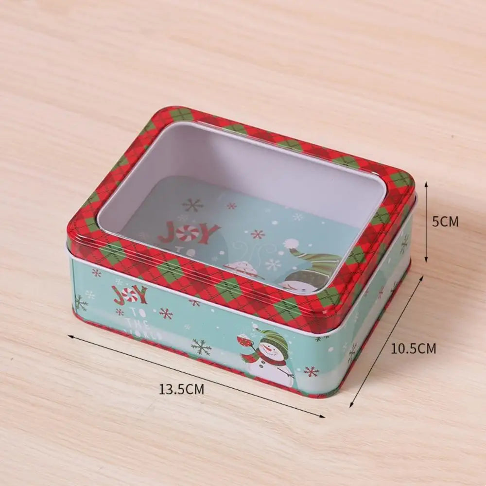 Christmas Metal Tin Candy Cookie Gift Box | Festive Packaging