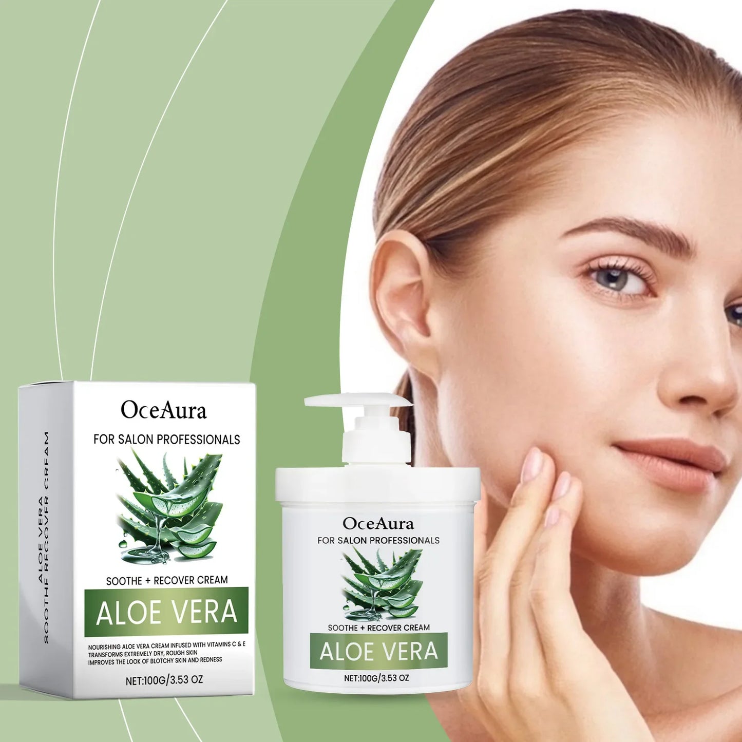 OceAura Whitening & Anti-Aging Face Cream 100g | Aloe Moisturizer