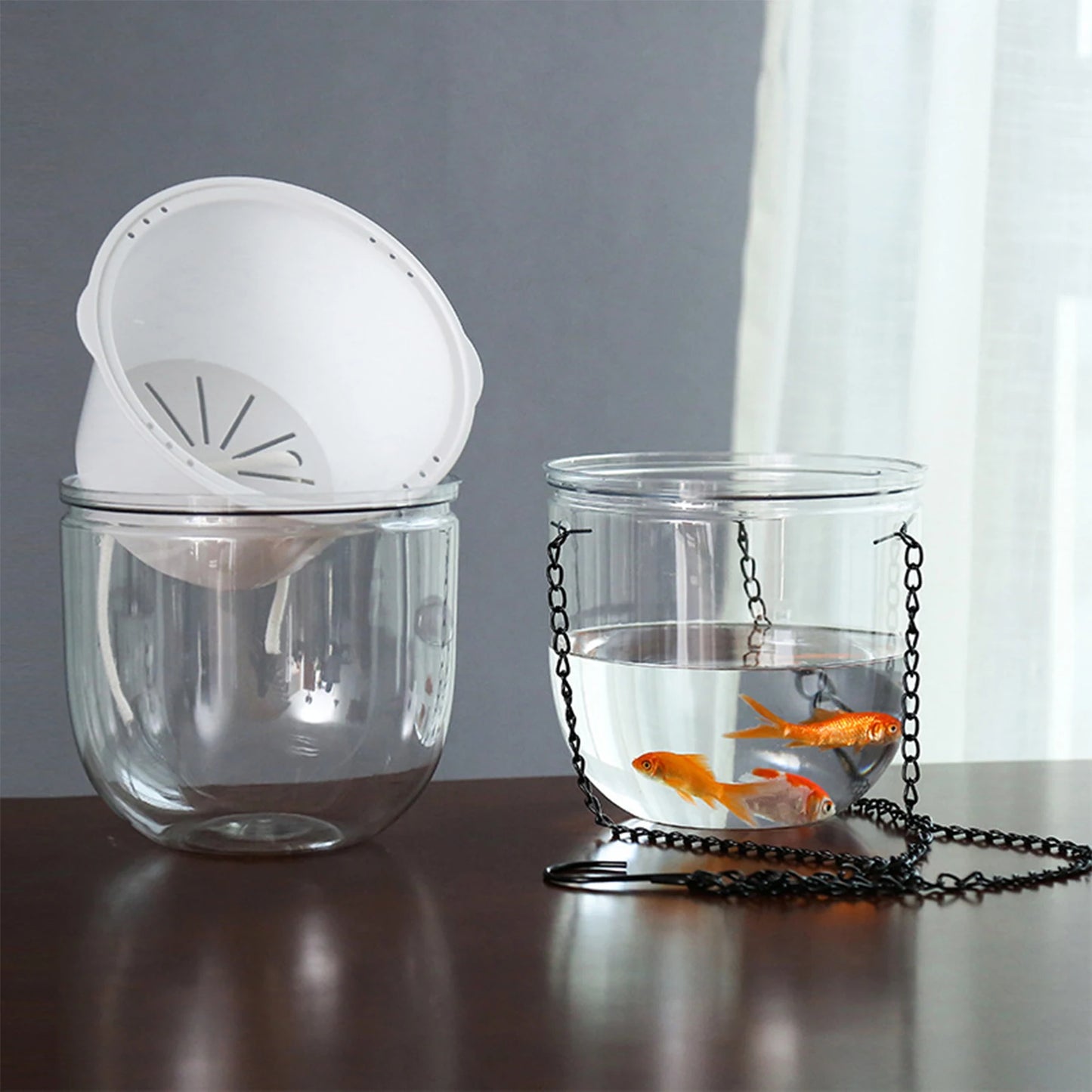 Hanging Type Desktop Flower Pot Automatic Water Absorption Water Hanging Pots for Living Room Bedroom Peaceful Pleasures Health and Wellness