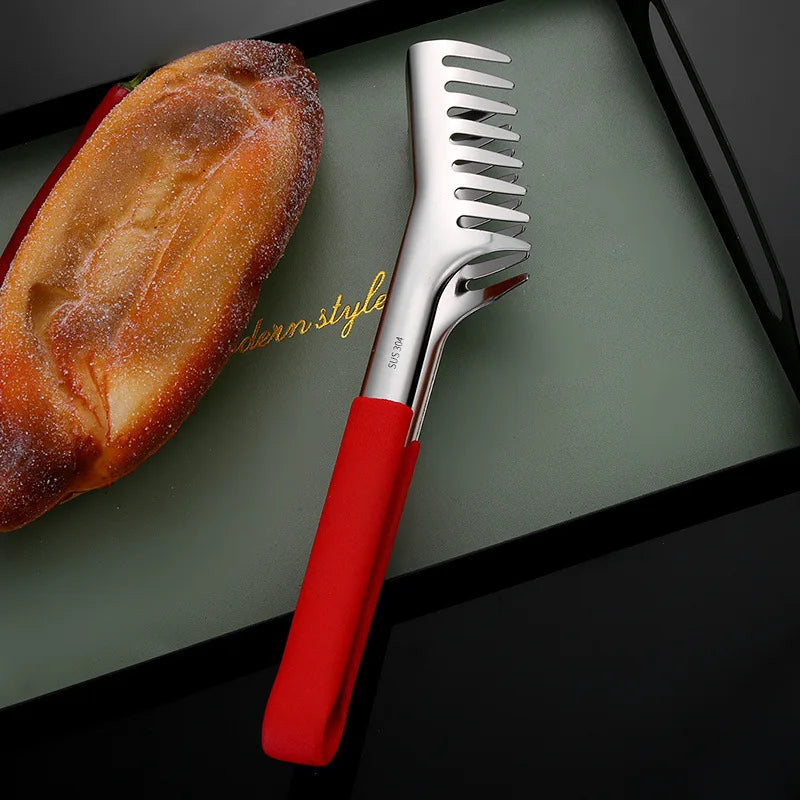 Multi Purpose Food Clips Stainless Steel Cooking Food Serving Tongs Noodle Beef steak Tong Extended Anti scald Cooking Utensils Peaceful Pleasures Health and Wellness