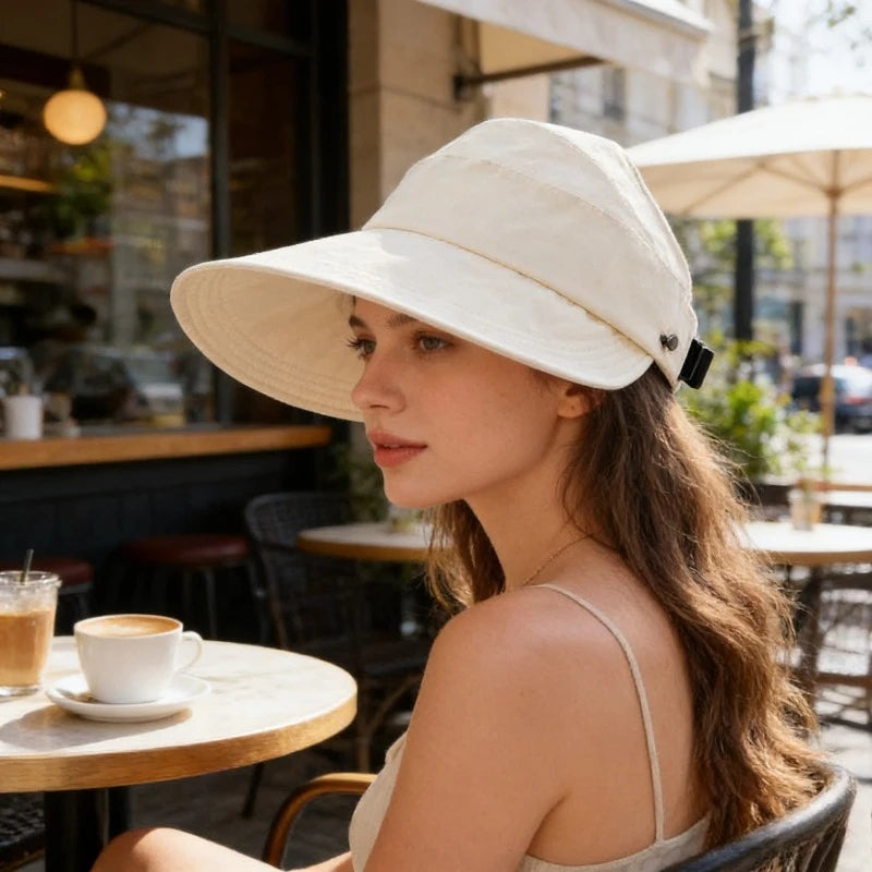Women's Wide Brim UV Sun Visor Hat – Beach & Travel Cap