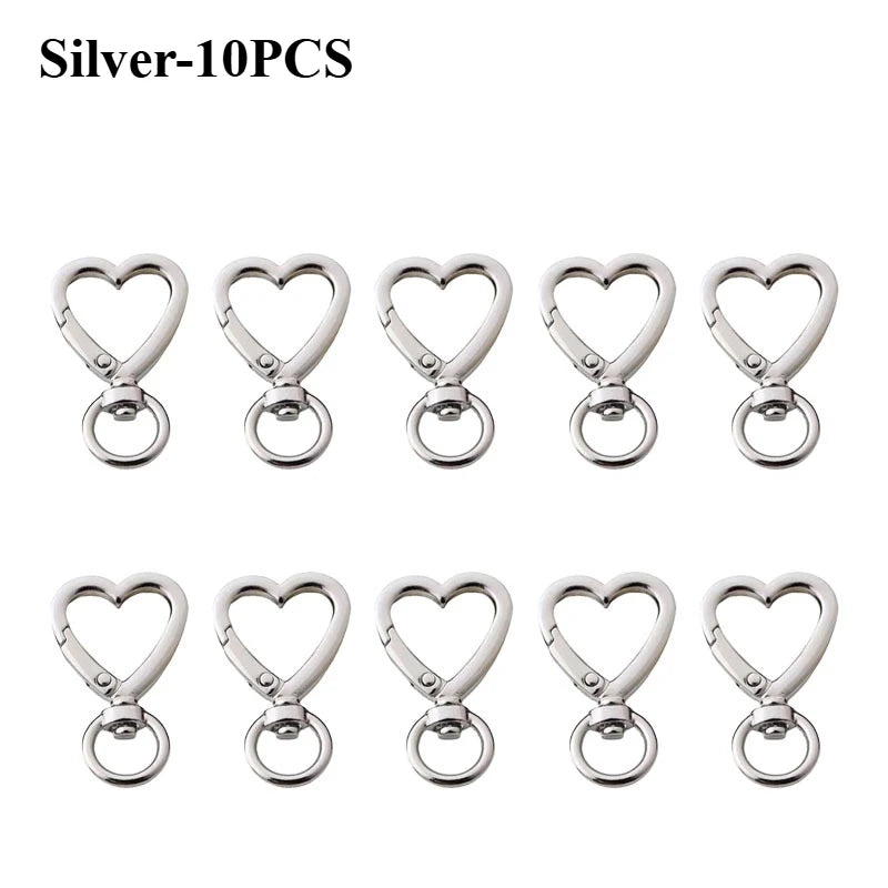 Heart Lobster Claw Clasps – Zinc Alloy Trigger Snap Hooks DIY
