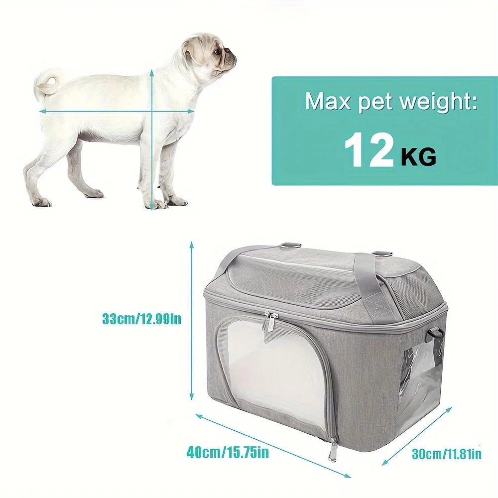 Soft-Sided Collapsible Pet Carrier | Cats & Dogs Travel Bag