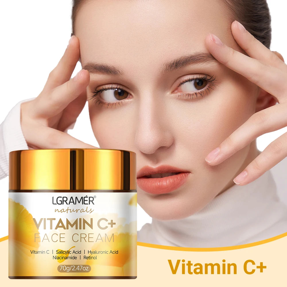Vitamin C Face Cream Retinol Smooth Wrinkle Moisturizing Firming Hyaluronic Lightening Repairing Smooth Skincare Whitening Cream Peaceful Pleasures Health and Wellness