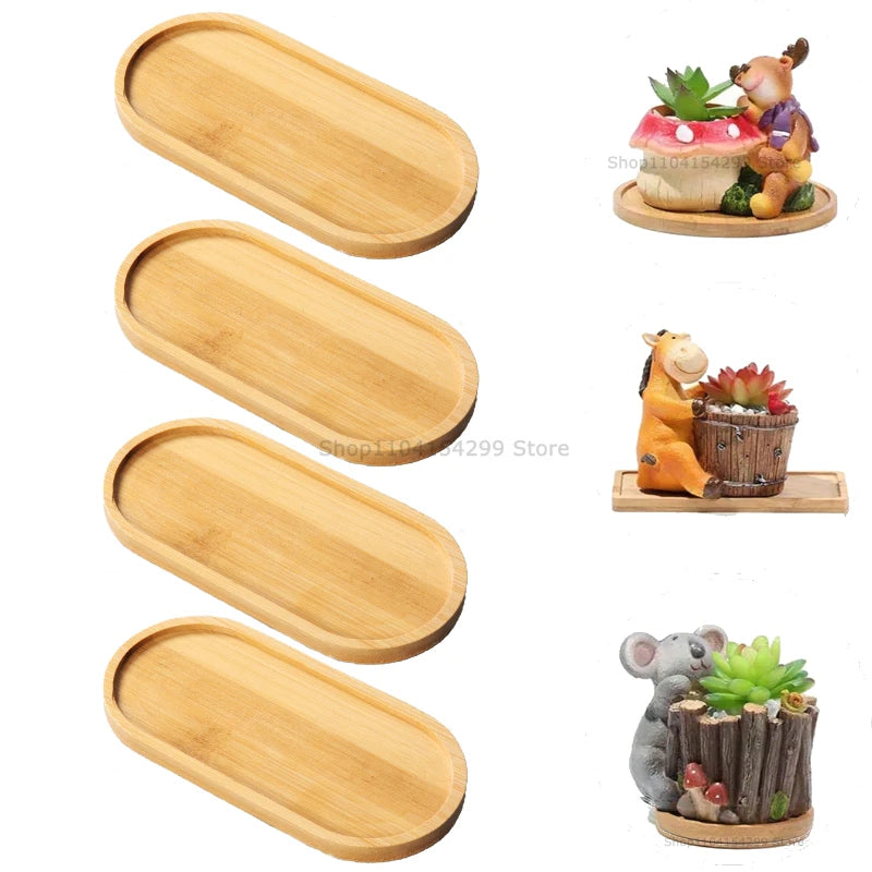 Bamboo Multi-Purpose Tray Set | Plant, Kitchen & Bathroom Use