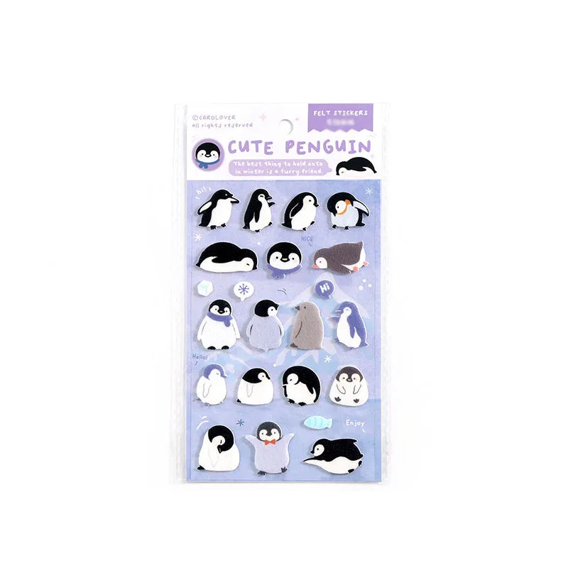 Felt Stickers Polar Letters Soft Cute Arctic Animal Patterns DIY