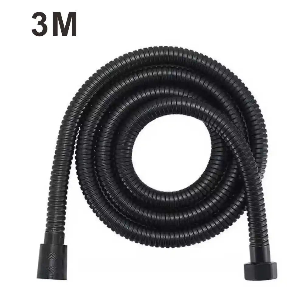 Stainless Steel Shower Hose 1.5M 2M 3M | Black & Silver