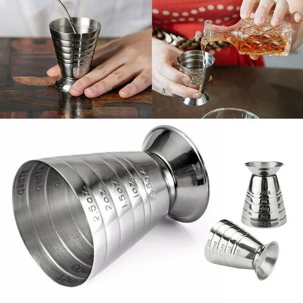 Stainless Steel 304 Magic Measuring Cup Cocktail Ounce Cup Graduated Measuring Cup Creative Drink Spirit Mixed Cocktail Beaker Peaceful Pleasures Health and Wellness