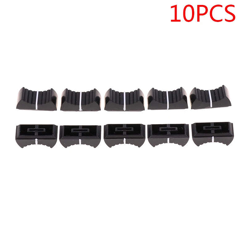 10PCS/set Fader Knob Cap Touch Sensitive Slider Ribbed Mixer Desk Switch Knob Cap Peaceful Pleasures Health and Wellness Black 10pcs